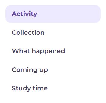 Statistics sections