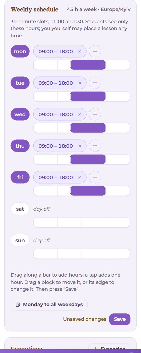 Hours on a phone
