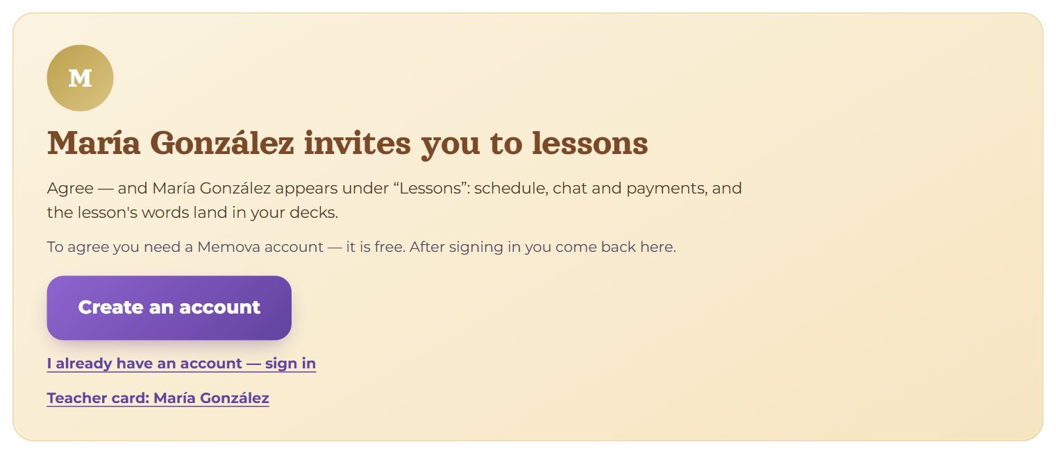 The invitation as a guest sees it
