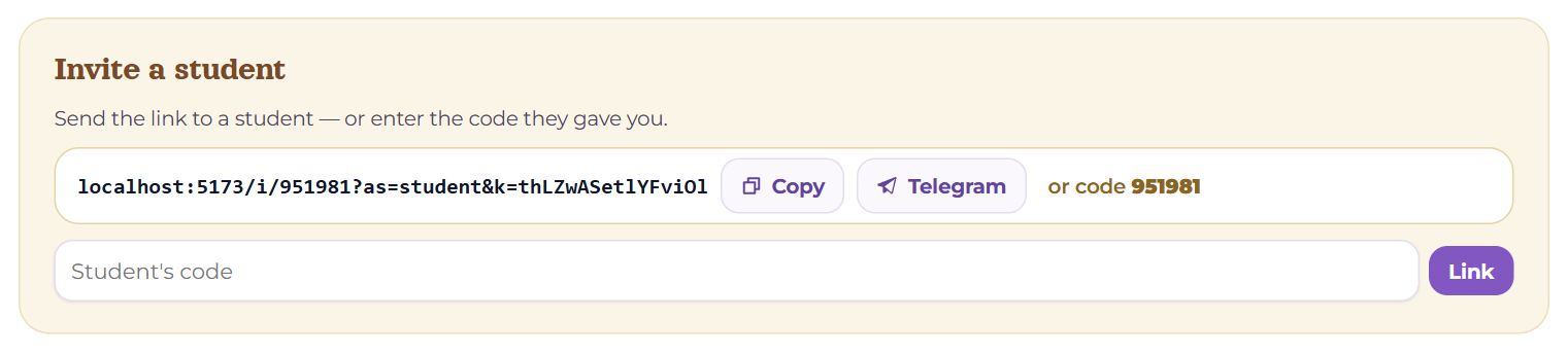 The “Invite a student” block