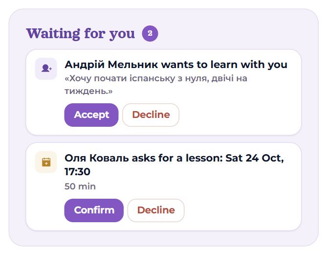 The “Waiting for you” block