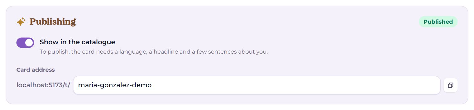 The “Publishing” block