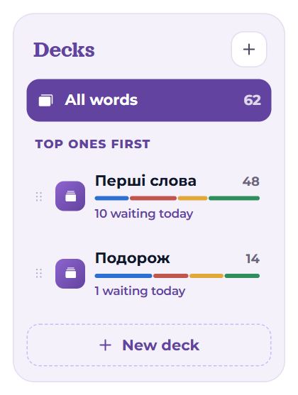 The column of decks