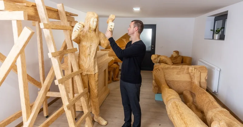 Croatian Artist Makes Life-size Sculptures with Matchsticks
