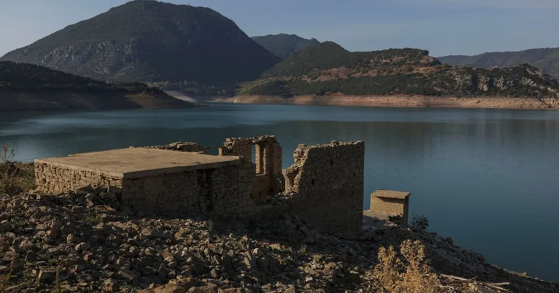In Greece, Village Appears when Lake Dries Up